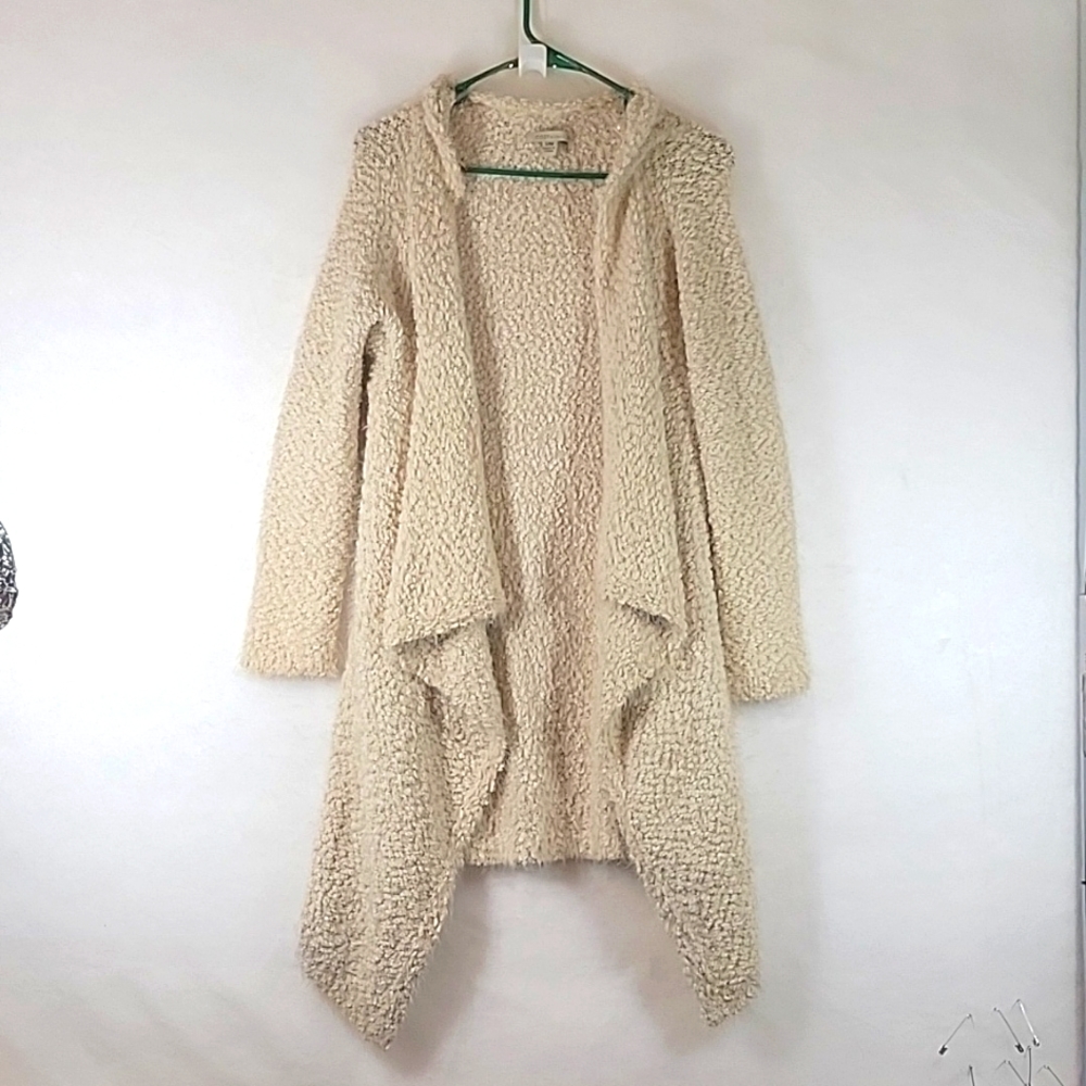 COZY Casual Boucle Fuzy Knit Asymmetric Cardigan Size S/M